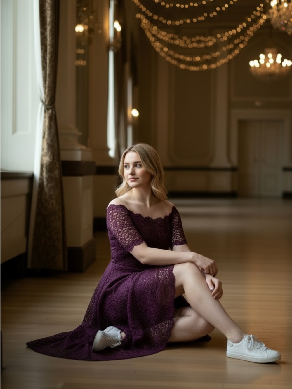 Dressystar NWT Purple Hi-Low Lace Dress - Picture 5 of 12